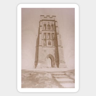 Faded shot of Glastonbury Tor Sticker